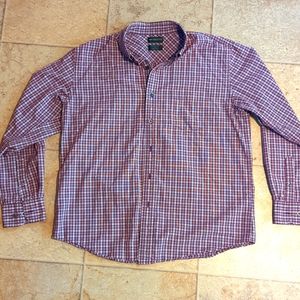 Red button down shirt